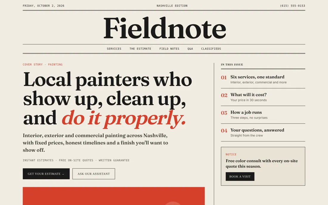 Fieldnote: Editorial journal concept